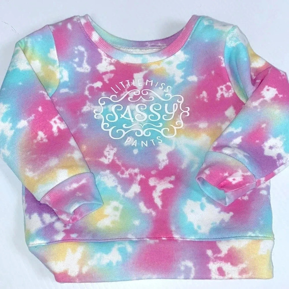 TIE DYE EUC BABY GIRLS SWEATSHIRT SIZE 12 MONTHS - Picture 3 of 6